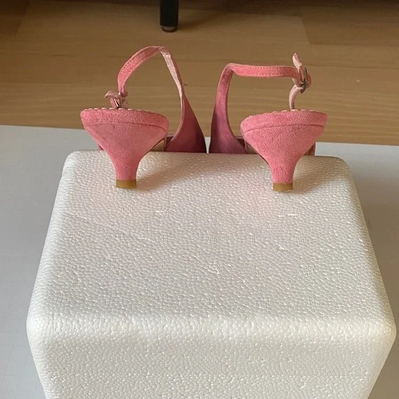 Pink Suede Pointed Slingback Flats - Women's - Picture 5 of 5